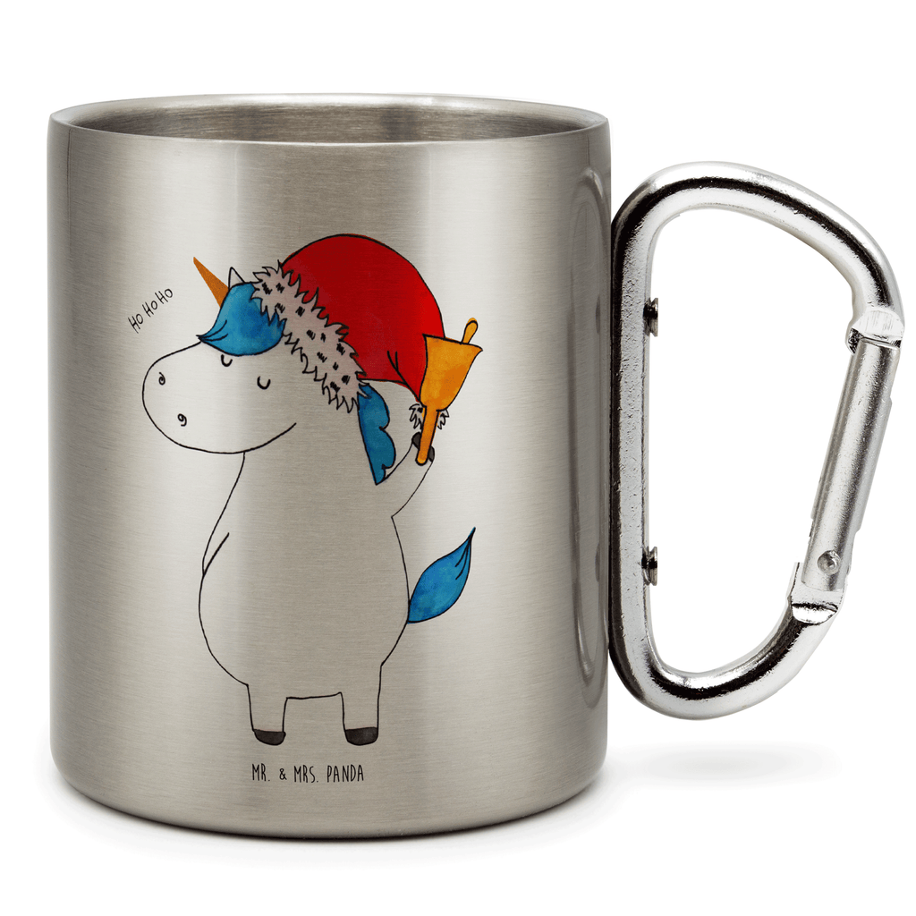 Edelstahlbecher Einhorn Weihnachtsmann Edelstahltasse, Karabiner, Edelstahlbecher, Outdoor, Camping, Tasse, Becher, Einhorn, Einhörner, Einhorn Deko, Pegasus, Unicorn, Gin, Schokolade, Schoki, Weihnachten, Weihnachtsmann, Nikolaus, Wunschzettel, Wunschliste, Feenstaub