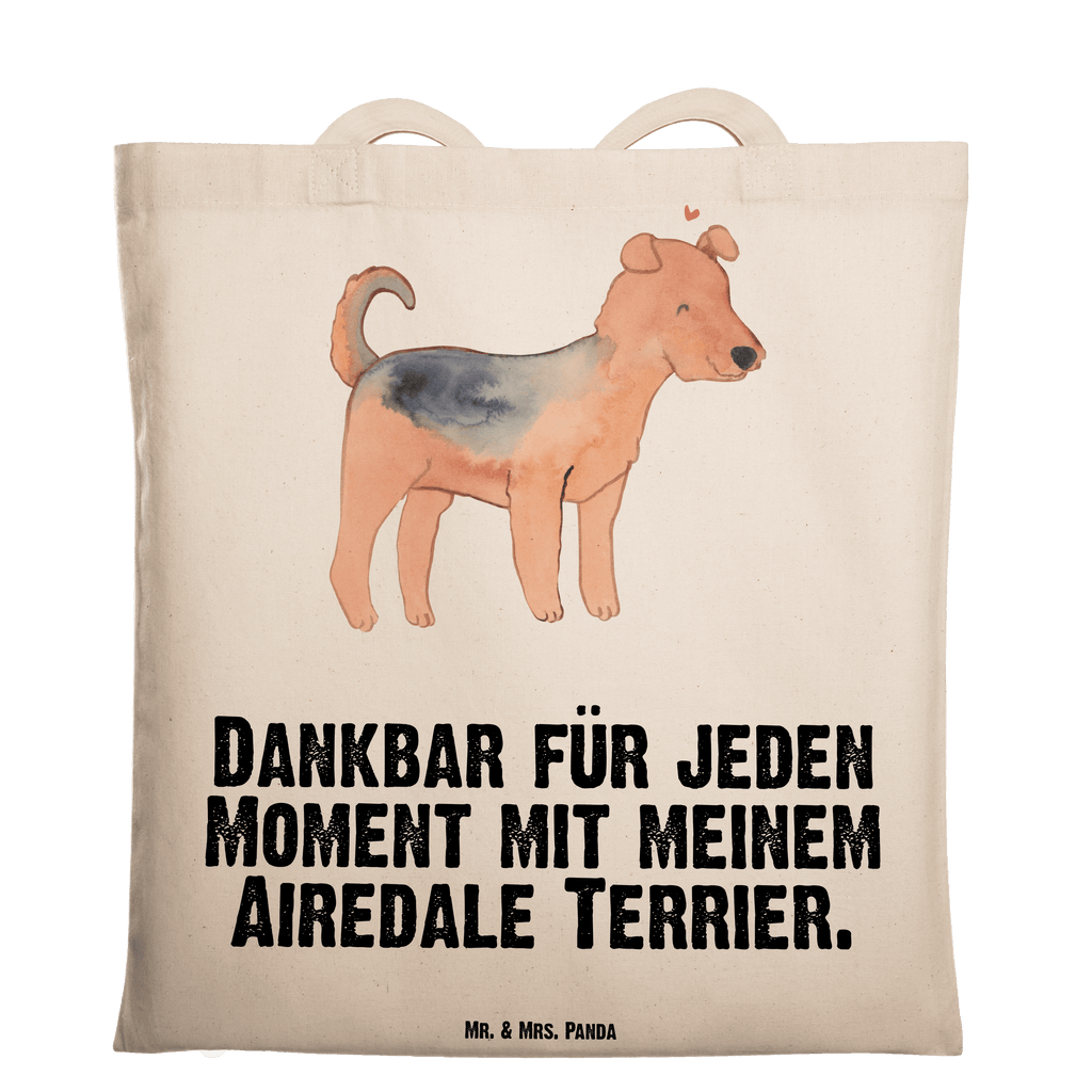 Tragetasche Airedale Terrier Moment Beuteltasche, Beutel, Einkaufstasche, Jutebeutel, Stoffbeutel, Tasche, Shopper, Umhängetasche, Strandtasche, Schultertasche, Stofftasche, Tragetasche, Badetasche, Jutetasche, Einkaufstüte, Laptoptasche, Hund, Hunderasse, Rassehund, Hundebesitzer, Geschenk, Tierfreund, Schenken, Welpe, Airedale Terrier