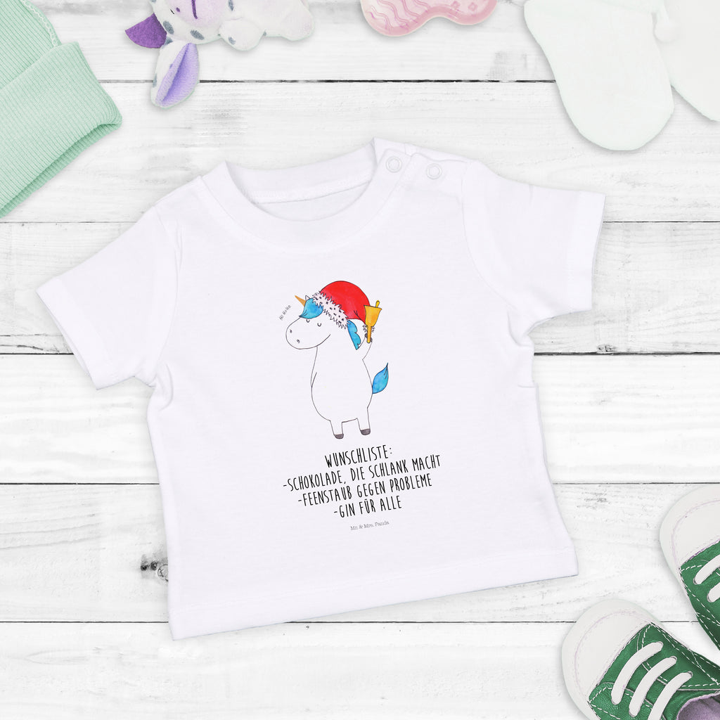 Organic Baby Shirt Einhorn Weihnachtsmann Baby T-Shirt, Jungen Baby T-Shirt, Mädchen Baby T-Shirt, Shirt, Einhorn, Einhörner, Einhorn Deko, Pegasus, Unicorn, Gin, Schokolade, Schoki, Weihnachten, Weihnachtsmann, Nikolaus, Wunschzettel, Wunschliste, Feenstaub