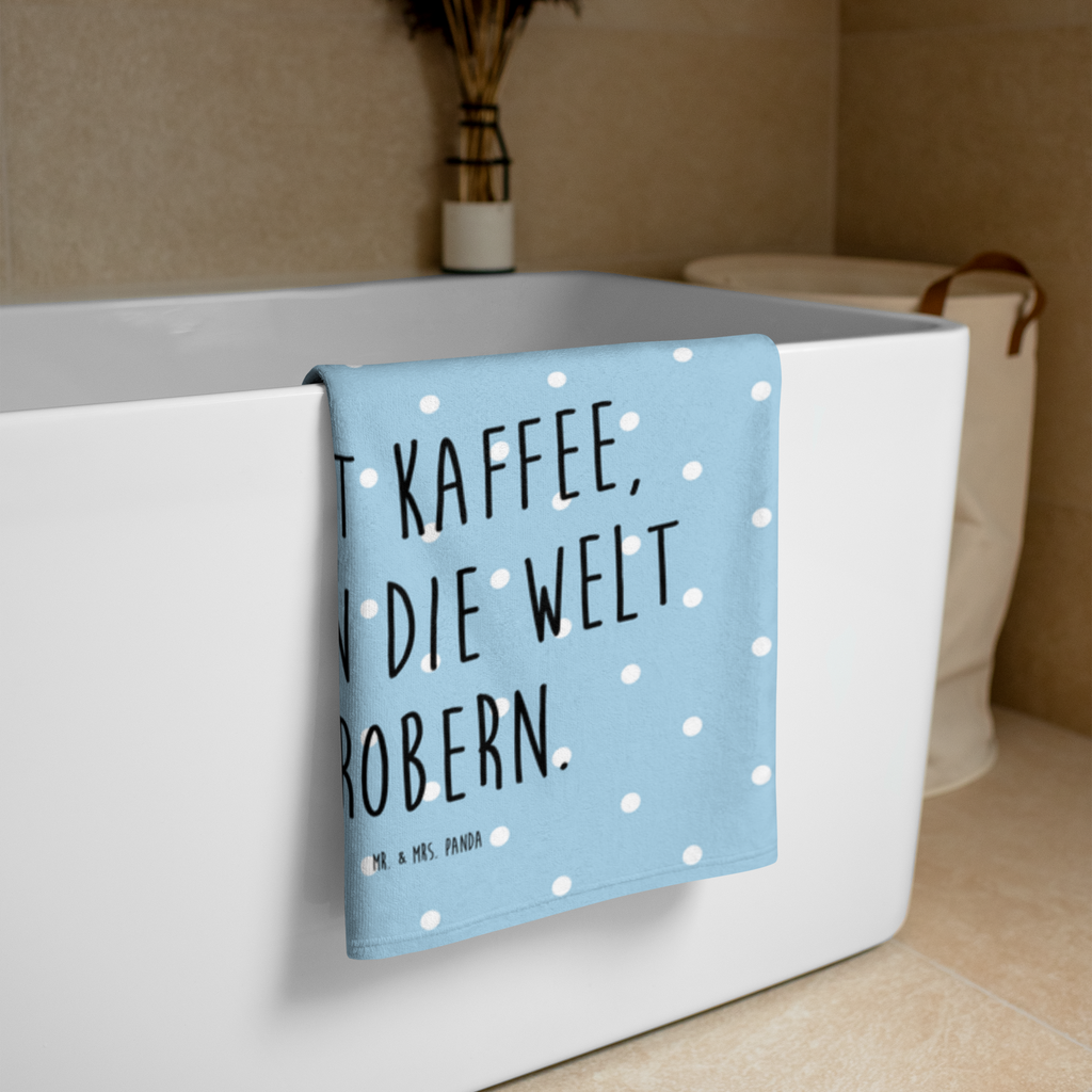 XL Badehandtuch Bär Kaffee Handtuch, Badetuch, Duschtuch, Strandtuch, Saunatuch, Bär, Teddy, Teddybär, Kaffee, Coffee, Bären, guten Morgen, Morgenroutine, Welt erobern, Welt retten, Motivation