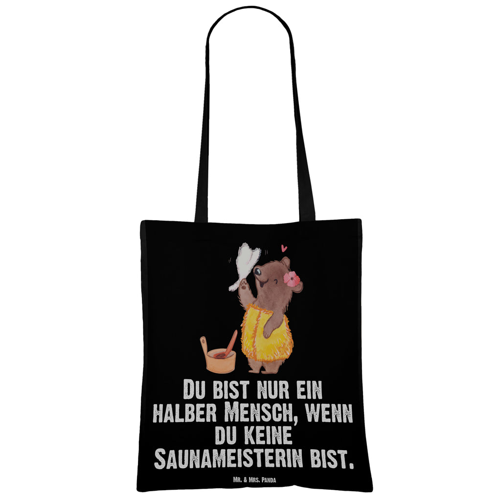 Tragetasche Saunameisterin mit Herz Beuteltasche, Beutel, Einkaufstasche, Jutebeutel, Stoffbeutel, Tasche, Shopper, Umhängetasche, Strandtasche, Schultertasche, Stofftasche, Tragetasche, Badetasche, Jutetasche, Einkaufstüte, Laptoptasche, Beruf, Ausbildung, Jubiläum, Abschied, Rente, Kollege, Kollegin, Geschenk, Schenken, Arbeitskollege, Mitarbeiter, Firma, Danke, Dankeschön