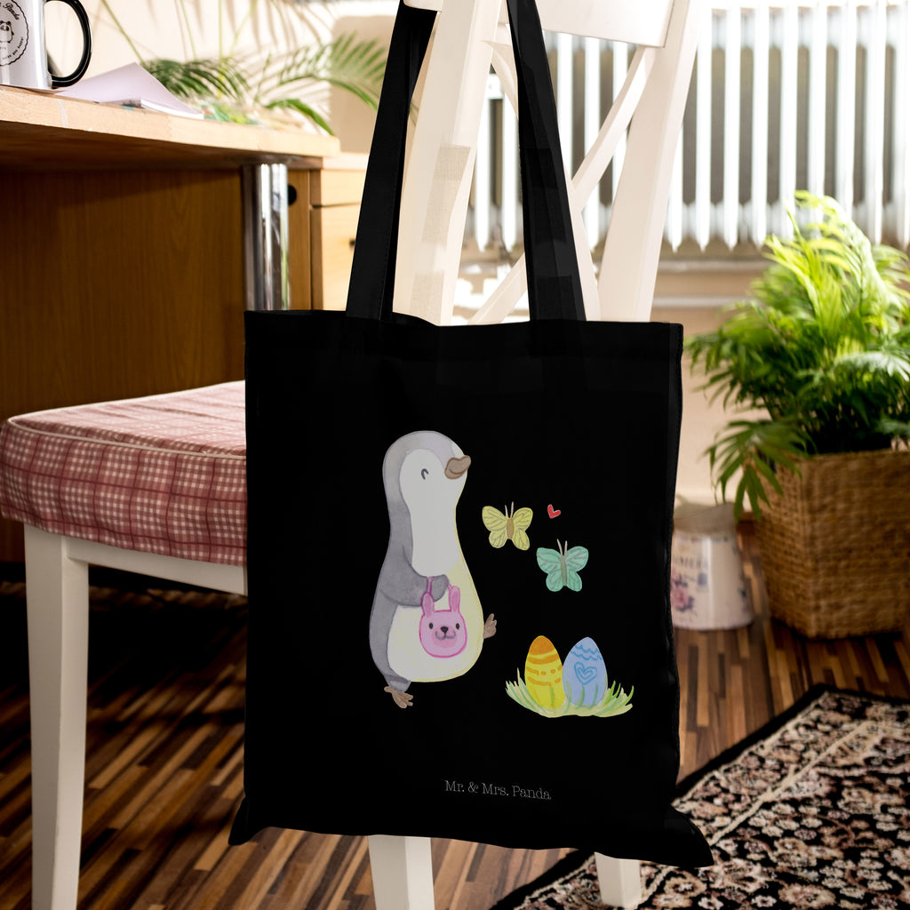 Tragetasche Pinguin Eiersuche Beuteltasche, Beutel, Einkaufstasche, Jutebeutel, Stoffbeutel, Ostern, Osterhase, Ostergeschenke, Osternest, Osterdeko, Geschenke zu Ostern, Ostern Geschenk, Ostergeschenke Kinder, Ostern Kinder