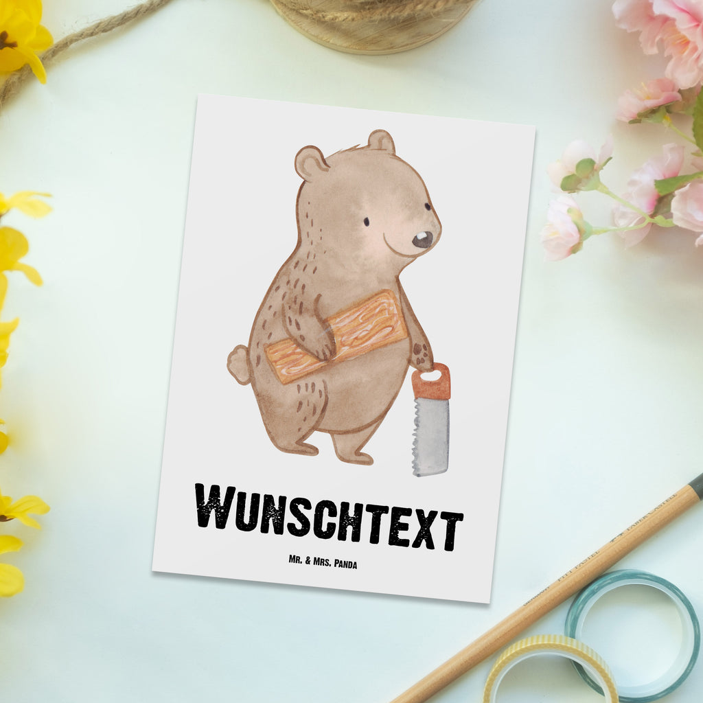 Personalisierte Postkarte Schreiner mit Herz Postkarte mit Namen, Postkarte bedrucken, Postkarte mit Wunschtext, Postkarte personalisierbar, Geschenkkarte mit Namen, Grußkarte mit Namen, Karte mit Namen, Einladung mit Namen, Ansichtskarte mit Namen, Geschenkkarte mit Wunschtext, Grußkarte mit Wunschtext, Karte mit Wunschtext, Einladung mit Wunschtext, Ansichtskarte mit Wunschtext, Beruf, Ausbildung, Jubiläum, Abschied, Rente, Kollege, Kollegin, Geschenk, Schenken, Arbeitskollege, Mitarbeiter, Firma, Danke, Dankeschön