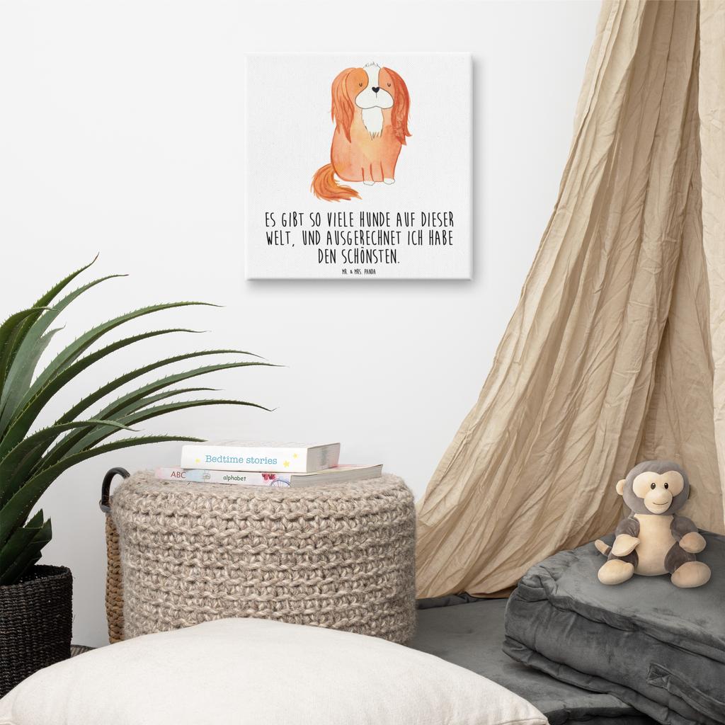 Leinwand Bild Hund Cavalier King Charles Spaniel Leinwand, Bild, Kunstdruck, Wanddeko, Dekoration, Hund, Hundemotiv, Haustier, Hunderasse, Tierliebhaber, Hundebesitzer, Sprüche, Cavalier King Charles Spaniel, Cockerspaniel, Spaniel, Spruch, schönster Hund