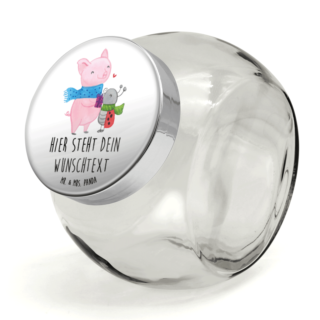 Personalisiertes Bonbonglas Glühschwein Smörle Vorratsdose, Vorratsbehälter, Süßigkeitenglas, Süßigkeitendose, Kaffeedose, Müslidose, Teedose, Keksbehälter, Keksedose, Glasdose, Glasbälter, Vorratsglas, Küchenbehälter, Aufbewahrungsdose, Aufbewahungsglas, Gewürzdose, Küchenorganizer, Snackdose, Winter, Weihnachten, Weihnachtsdeko, Nikolaus, Advent, Heiligabend, Wintermotiv, Handgezeichnetes Glühschwein, Kreatives Glühschwein Design, Winterlicher Glühwein Spruch, Glühwein Liebhaber Geschenk, Herzliches Marienkäfer Motiv, Marienkäfer in Winterkleidung, Glühwein ist köstlich Spruch, Smörle der stolze Marienkäfer, Süßer Marienkäfer gibt Geschenk, Romantische Geschenkidee Glühwein