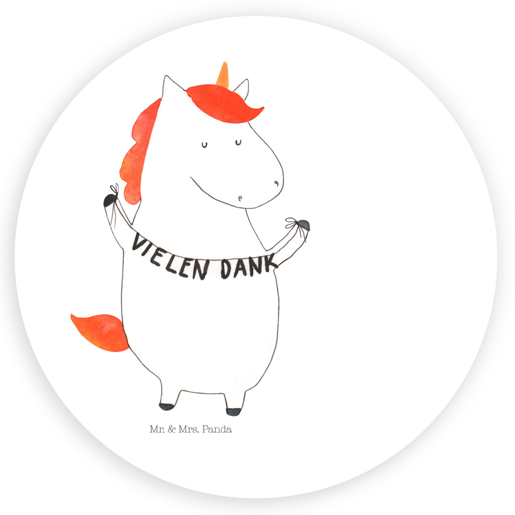 Rund Aufkleber Einhorn Vielen Dank Sticker, Aufkleber, Etikett, Einhorn, Einhörner, Einhorn Deko, Pegasus, Unicorn, Danke, vielen Dank, Dankeschön, Danksagung