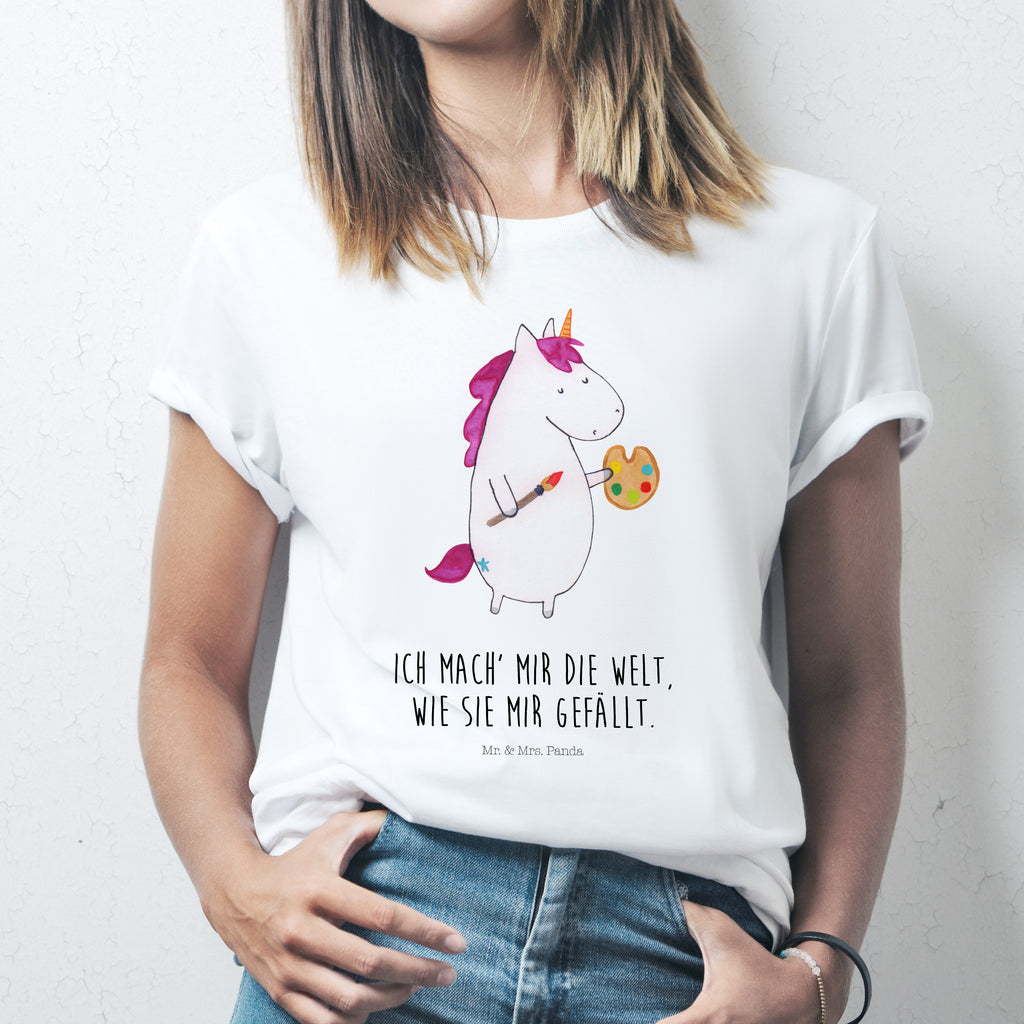 T-Shirt Standard Einhorn Künstler T-Shirt, Shirt, Tshirt, Lustiges T-Shirt, T-Shirt mit Spruch, Party, Junggesellenabschied, Jubiläum, Geburstag, Herrn, Damen, Männer, Frauen, Schlafshirt, Nachthemd, Sprüche, Einhorn, Einhörner, Einhorn Deko, Pegasus, Unicorn, Englisch, Künstler, Artist, Malen, Zeichnen, Welt, Farbe, Stift, Pinsel, Geschenk, Maler