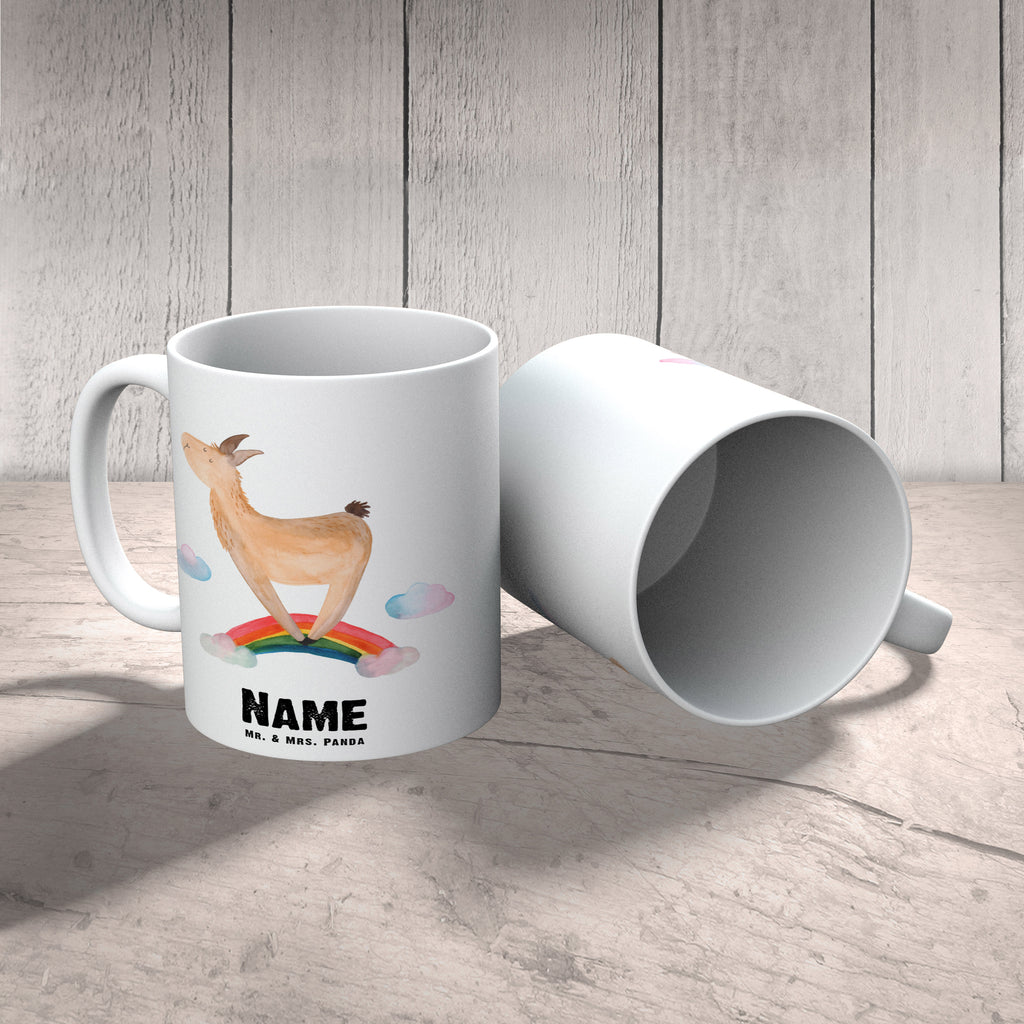 Personalisierte Tasse Lama Regenbogen Personalisierte Tasse, Namenstasse, Wunschname, Personalisiert, Tasse, Namen, Drucken, Tasse mit Namen, Lama, Alpaka, Lamas, Regenbogen, Haters gonna hate, Haters, Selbstständig, Außenseiter, Schule, Abi, Hobby, Wolkenland, Freiheit