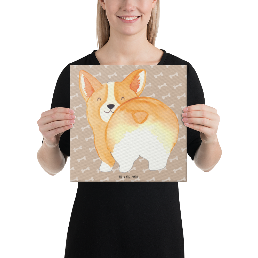 Leinwand Bild Corgi Po Leinwand, Bild, Kunstdruck, Wanddeko, Dekoration, Hund, Hundemotiv, Haustier, Hunderasse, Tierliebhaber, Hundebesitzer, Sprüche, Corgie, Hundeliebe, Motivation, Selbstliebe, Spruch