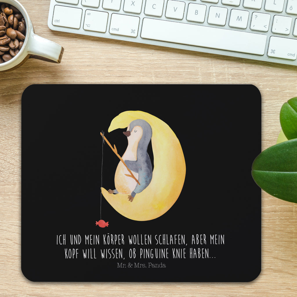 Mauspad Pinguin Mond Mousepad, Computer zubehör, Büroausstattung, PC Zubehör, Arbeitszimmer, Mauspad, Einzigartiges Mauspad, Designer Mauspad, Pinguin, Pinguine, Spruch, schlafen, Nachtruhe, Einschlafen, Schlafzimmer, Schlafstörungen, Gästezimmer