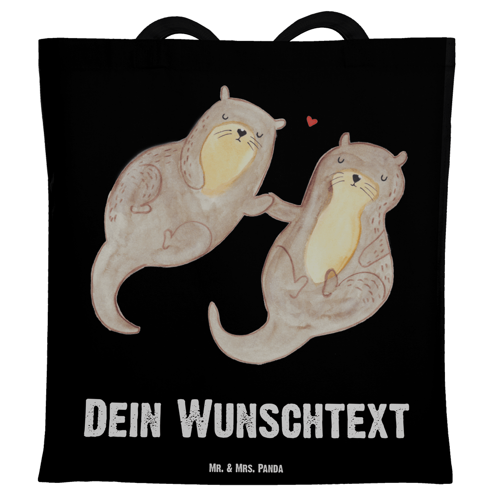 Personalisierte Tragetasche Otter händchenhaltend Personalisierte Beuteltasche, Personalisierter Beutel, Personalisierte Einkaufstasche, Personalisierter Jutebeutel, Personalisierter Stoffbeutel, Tragetasche mit Namen, Einkaufstasche mit Namen, Stoffbeutel mit Namen, Personalisierte Tasche, Personalisierte Jutetasche, Personalisierte Kindergartentasche, Otter, Fischotter, Seeotter, Otter Seeotter See Otter