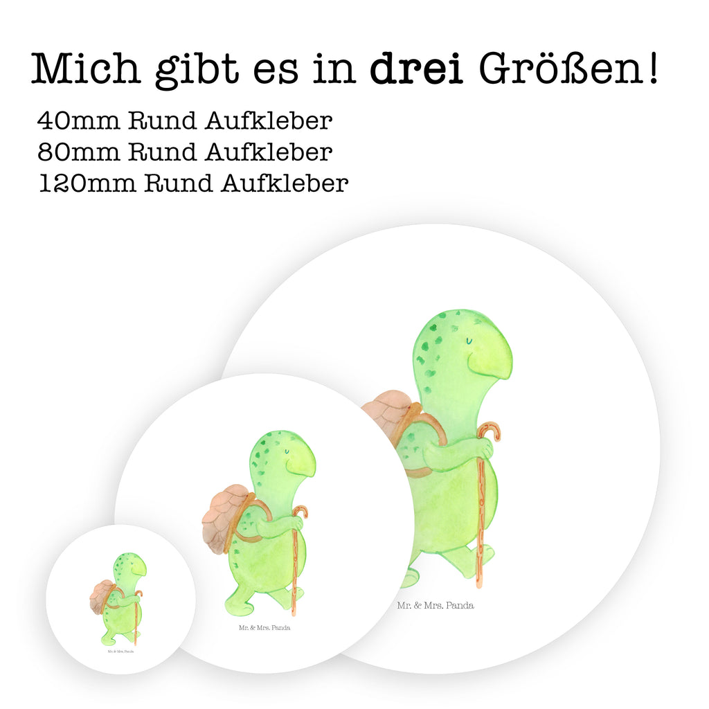 Rund Aufkleber Schildkröte Wanderer Sticker, Aufkleber, Etikett, Schildkröte, Schildkröten, Motivation, Motivationsspruch, Motivationssprüche, Neuanfang