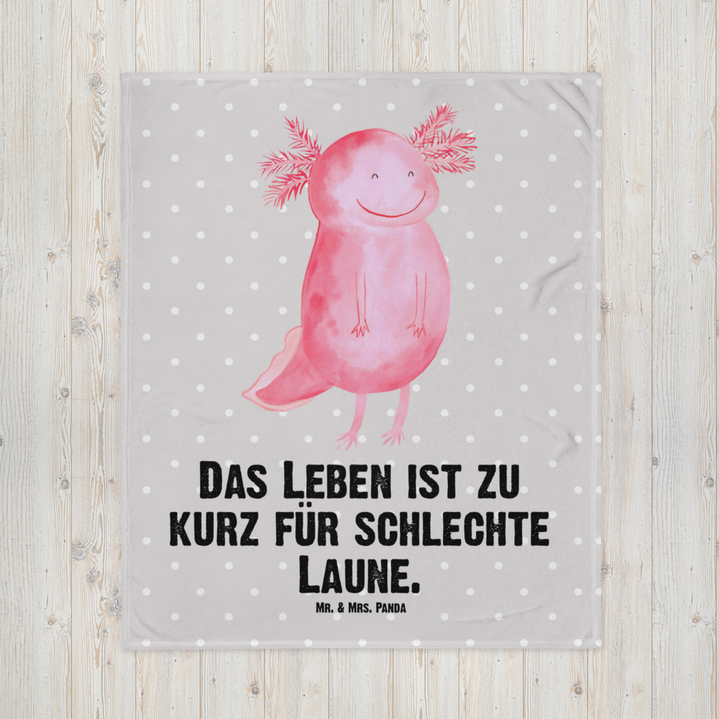 Kuscheldecke Axolotl Glücklich Decke, Wohndecke, Tagesdecke, Wolldecke, Sofadecke, Axolotl, Molch, Axolot, Schwanzlurch, Lurch, Lurche, Motivation, gute Laune