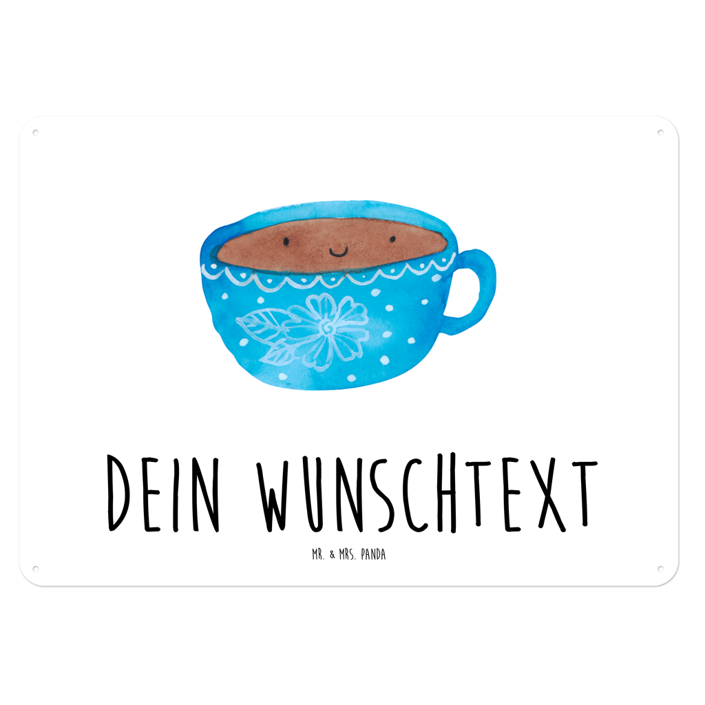 Personalisiertes Blechschild Kaffee Tasse Blechschild, Metallschild, Geschenk Schild, Schild, Magnet-Metall-Schild, Deko Schild, Wandschild, Wand-Dekoration, Türschild, Tiermotive, Gute Laune, lustige Sprüche, Tiere, Kaffee, Tasse, Liebe, Geschmack, Genuss, Glücklich