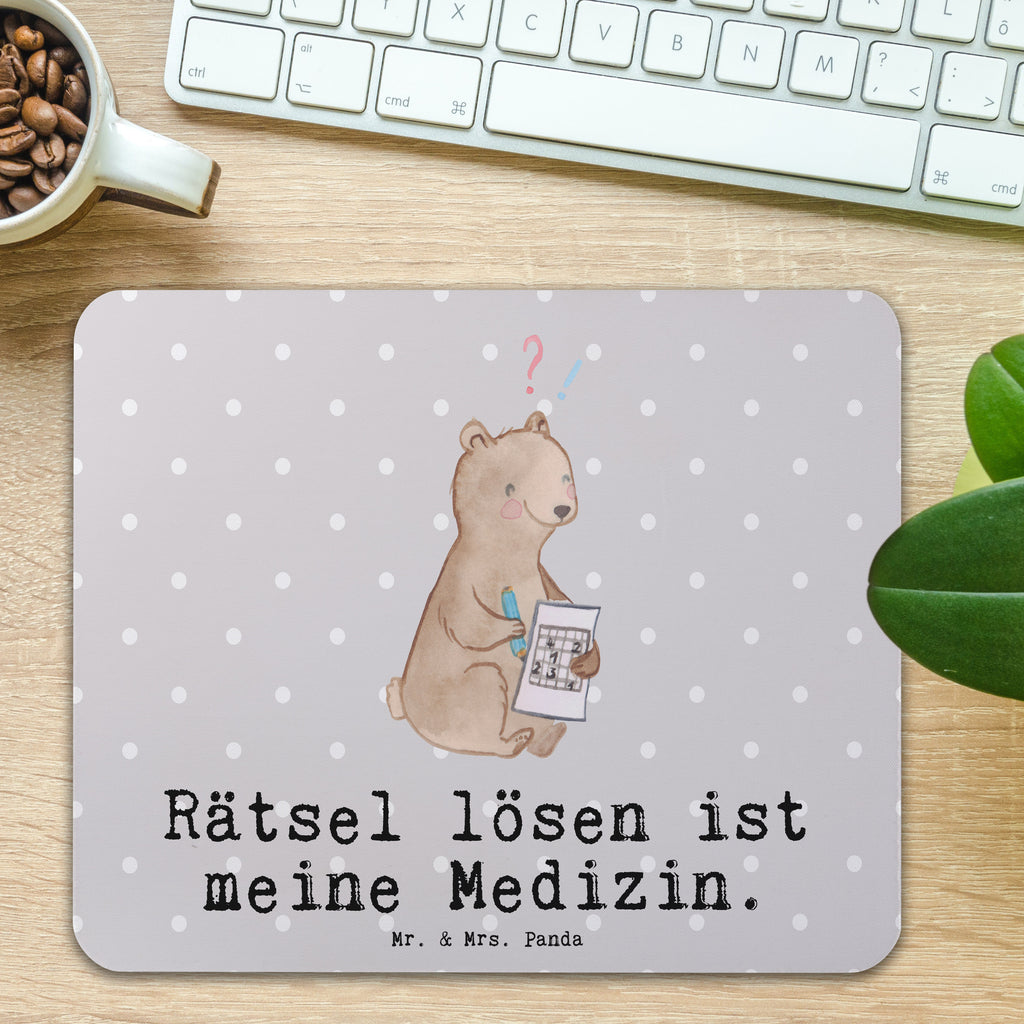 Mauspad Bär Rätsel lösen Medizin Mousepad, Computer zubehör, Büroausstattung, PC Zubehör, Arbeitszimmer, Mauspad, Einzigartiges Mauspad, Designer Mauspad, Mausunterlage, Mauspad Büro, Geschenk, Sport, Sportart, Hobby, Schenken, Danke, Dankeschön, Auszeichnung, Gewinn, Sportler, Rätsel lösen, Kreuzworträtsel lösen, Knobeln, Gedächtnistraining, Gedächtnissport