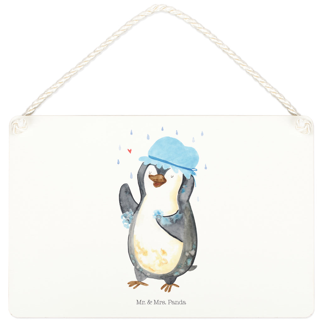 Deko Schild Pinguin duscht Dekoschild, Deko Schild, Schild, Tür Schild, Türschild, Holzschild, Wandschild, Wanddeko, Pinguin, Pinguine, Dusche, duschen, Lebensmotto, Motivation, Neustart, Neuanfang, glücklich sein