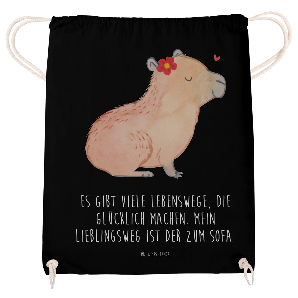 Sportbeutel Capybara Blume Sportbeutel, Turnbeutel, Beutel, Sporttasche, Tasche, Stoffbeutel, Sportbeutel Kinder, Tiermotive, Gute Laune, lustige Sprüche, Tiere, Capybara