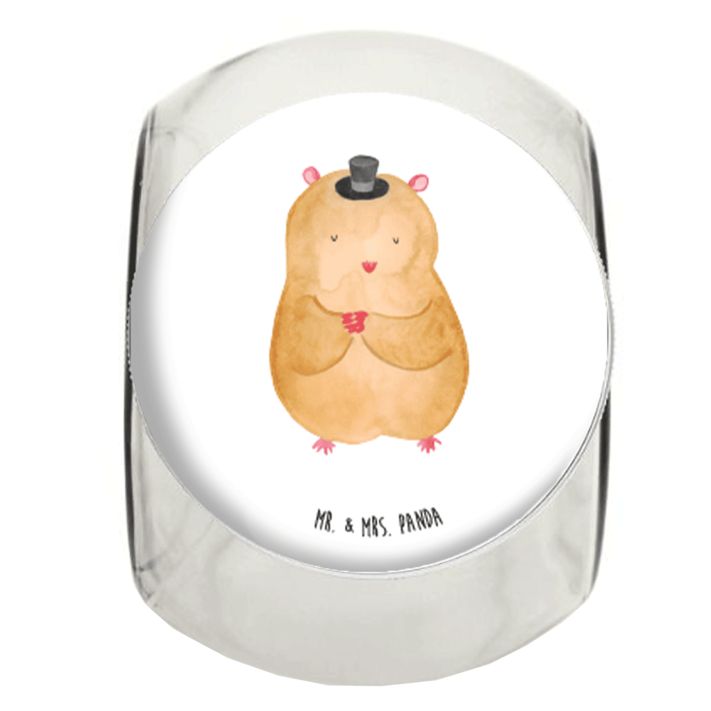 Bonbonglas Hamster mit Hut Vorratsdose, Vorratsbehälter, Süßigkeitenglas, Süßigkeitendose, Kaffeedose, Müslidose, Teedose, Keksbehälter, Keksedose, Glasdose, Glasbälter, Vorratsglas, Küchenbehälter, Aufbewahrungsdose, Aufbewahungsglas, Gewürzdose, Küchenorganizer, Snackdose, Tiermotive, Gute Laune, lustige Sprüche, Tiere, Hamster, Hut, Magier, Zylinder, Zwerghamster, Zauberer