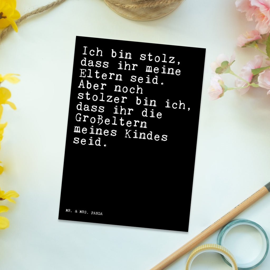 Postkarte Sprüche und Zitate Ich bin stolz, dass ihr meine Eltern seid. Aber noch stolzer bin ich, dass ihr die Großeltern meines Kindes seid. Postkarte, Karte, Geschenkkarte, Grußkarte, Einladung, Ansichtskarte, Geburtstagskarte, Einladungskarte, Dankeskarte, Ansichtskarten, Einladung Geburtstag, Einladungskarten Geburtstag, Spruch, Sprüche, lustige Sprüche, Weisheiten, Zitate, Spruch Geschenke, Spruch Sprüche Weisheiten Zitate Lustig Weisheit Worte