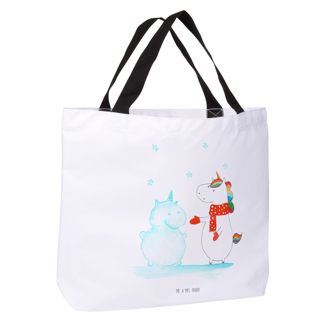 Shopper Einhorn Schneemann Beutel, Einkaufstasche, Tasche, Strandtasche, Einkaufsbeutel, Shopper, Schultasche, Freizeittasche, Tragebeutel, Schulbeutel, Alltagstasche, Einhorn, Einhörner, Einhorn Deko, Pegasus, Unicorn, Schneemann, Winter, Schnee, Kuchen, Weihnachten, kalt, Mütze, Handschuhe, X-Mas