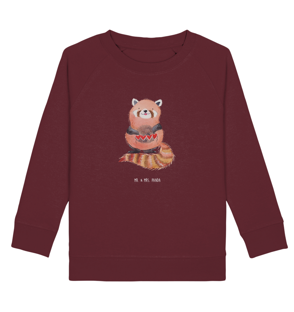 Organic Kinder Pullover Roter Panda Kinder Pullover, Kinder Sweatshirt, Jungen, Mädchen, Tiermotive, Gute Laune, lustige Sprüche, Tiere, Panda, Liebe, Rot, Herz, Liebling, Lieblingsmensch