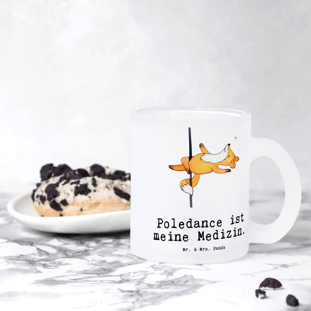 Teetasse Fuchs Poledance Medizin Teetasse, Teeglas, Teebecher, Tasse mit Henkel, Tasse, Glas Teetasse, Teetasse aus Glas, Geschenk, Sport, Sportart, Hobby, Schenken, Danke, Dankeschön, Auszeichnung, Gewinn, Sportler, Pole Dance, Tanzen, Tanz