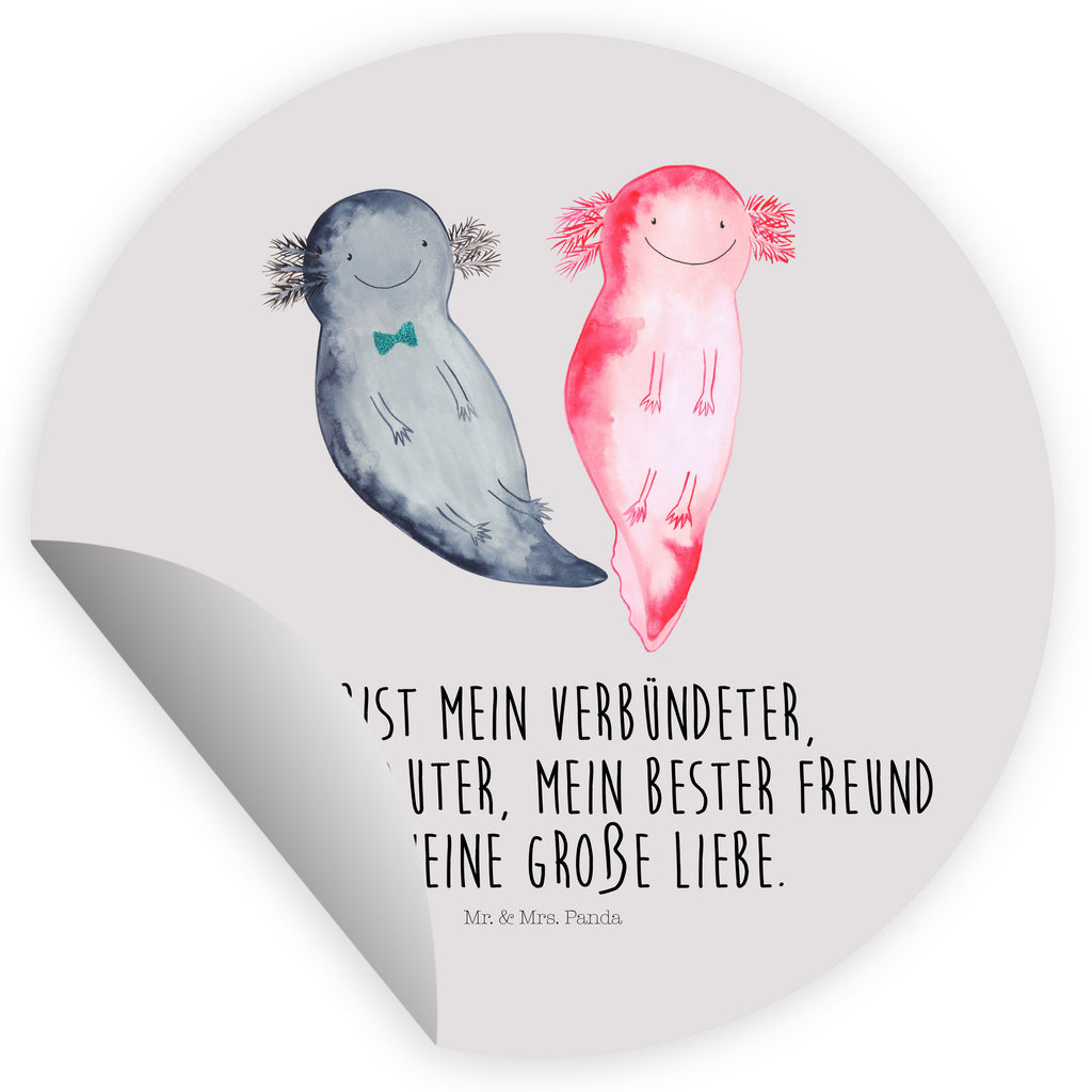 Rund Aufkleber Axolotl Freundin Sticker, Aufkleber, Etikett, Axolotl, Molch, Axolot, Schwanzlurch, Lurch, Lurche, Liebe, große Liebe, Liebesbeweis, Freund, Verlobter, Ehemann, Jahrestag, Valentinstag