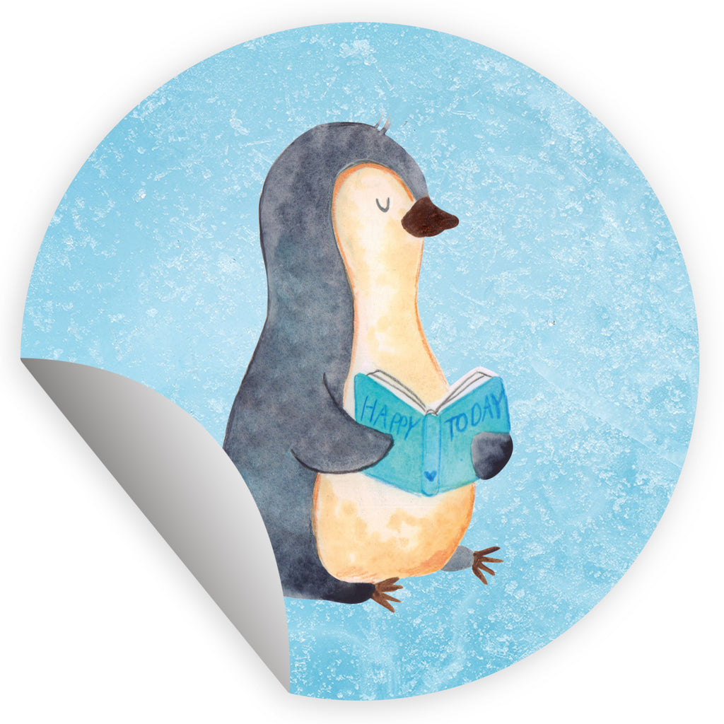 Rund Aufkleber Pinguin Buch Sticker, Aufkleber, Etikett, Kinder, rund, Pinguin, Pinguine, Buch, Lesen, Bücherwurm, Nichtstun, Faulenzen, Ferien, Urlaub, Freizeit