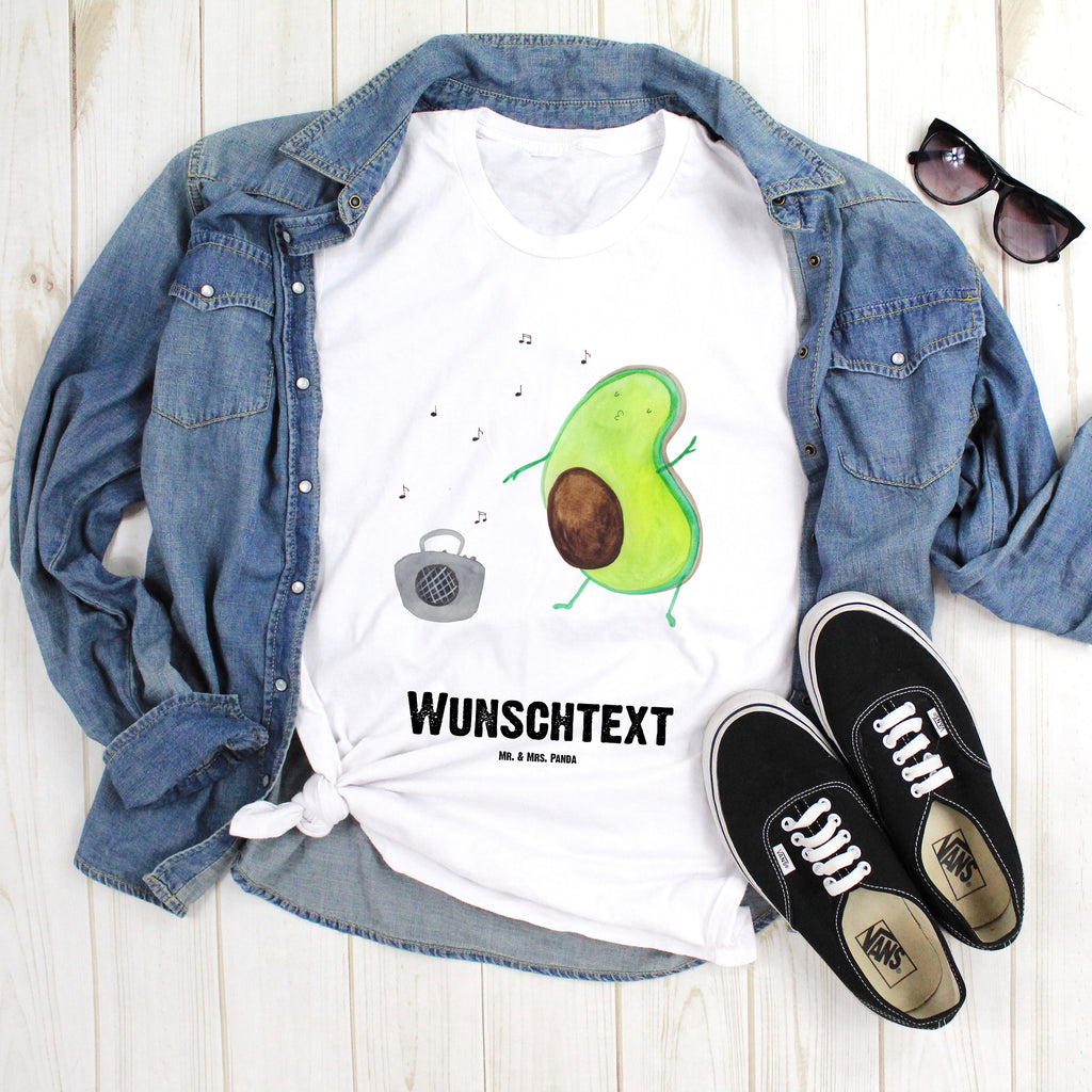 Personalisiertes T-Shirt Avocado tanzt T-Shirt Personalisiert, T-Shirt mit Namen, T-Shirt mit Aufruck, Männer, Frauen, Wunschtext, Bedrucken, Avocado, Veggie, Vegan, Gesund