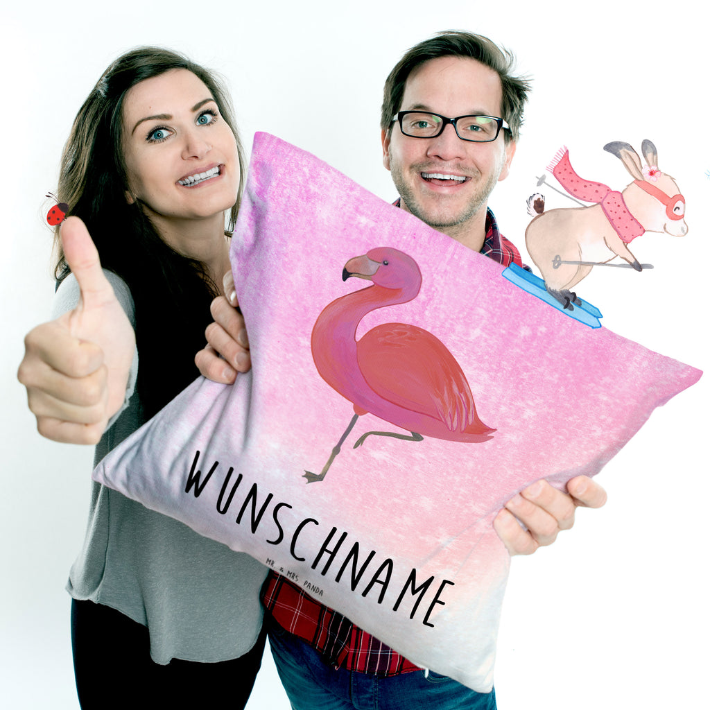 Personalisiertes Kissen Flamingo classic Kissen, personalisiert, Name, Wunschname, bedrucken, Kopfkissen, Flamingo, Einzigartig, Selbstliebe, Stolz, ich, für mich, Spruch, Freundin, Freundinnen, Außenseiter, Sohn, Tochter, Geschwister