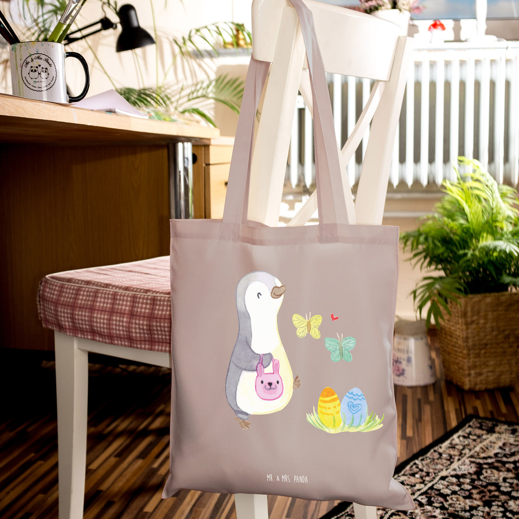 Tragetasche Pinguin Eiersuche Beuteltasche, Beutel, Einkaufstasche, Jutebeutel, Stoffbeutel, Ostern, Osterhase, Ostergeschenke, Osternest, Osterdeko, Geschenke zu Ostern, Ostern Geschenk, Ostergeschenke Kinder, Ostern Kinder