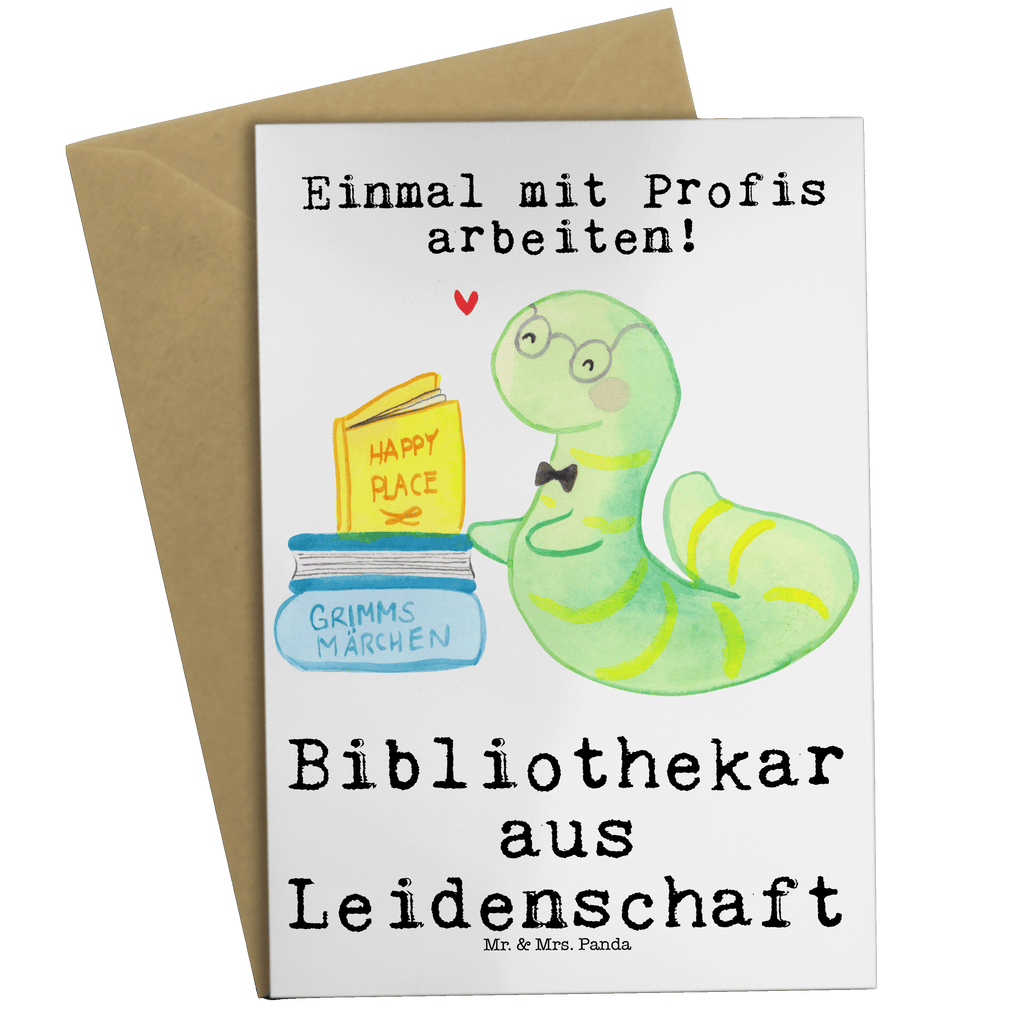 Grußkarte Bibliothekar aus Leidenschaft Grußkarte, Klappkarte, Einladungskarte, Glückwunschkarte, Hochzeitskarte, Geburtstagskarte, Karte, Ansichtskarten, Beruf, Ausbildung, Jubiläum, Abschied, Rente, Kollege, Kollegin, Geschenk, Schenken, Arbeitskollege, Mitarbeiter, Firma, Danke, Dankeschön, Bibliothekar, Buchhandlung, Bibliothek, Bücherwurm, Leseratte, Bücherliebe