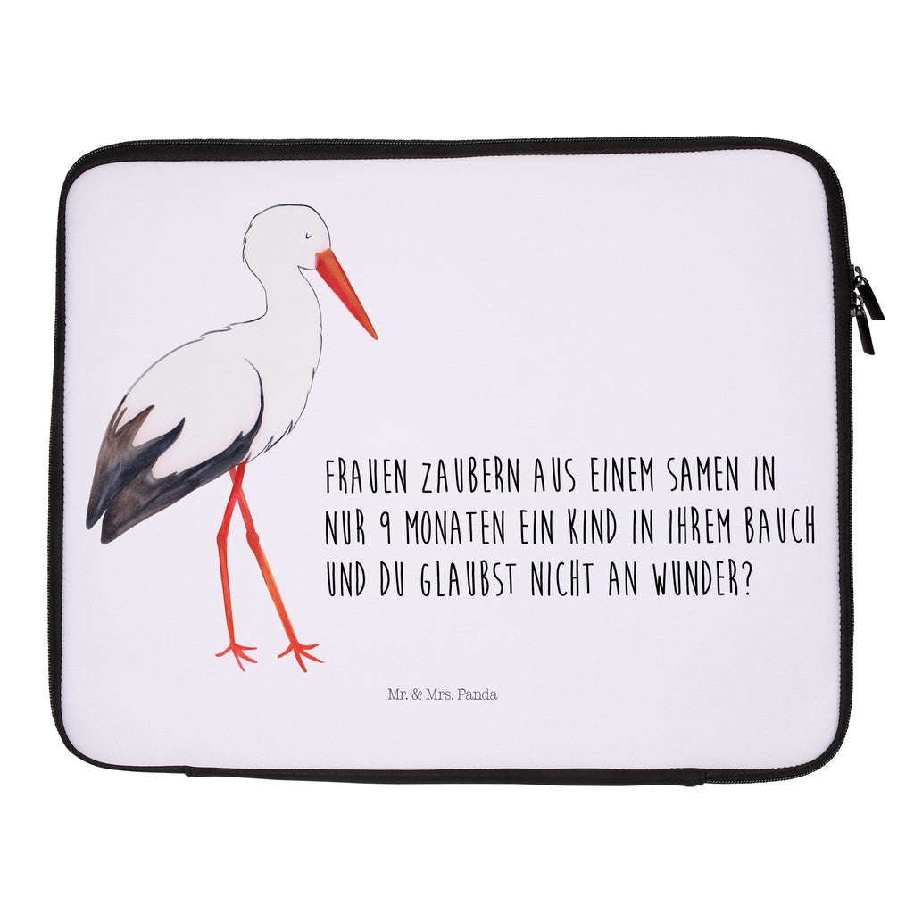 Notebook Tasche Storch Notebook Tasche, Laptop, Computertasche, Tasche, Notebook-Tasche, Notebook-Reisehülle, Notebook Schutz, Tiermotive, Gute Laune, lustige Sprüche, Tiere, Storch, Störche, Schwangerschaft, Geburt, Mutter, Mütter, Mutter werden, Schwanger, Babybauch, Baby