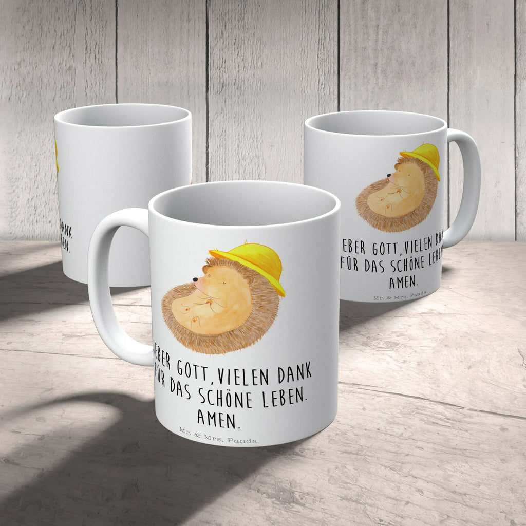 Tasse Igel betet Tasse, Kaffeetasse, Teetasse, Becher, Kaffeebecher, Teebecher, Keramiktasse, Porzellantasse, Büro Tasse, Geschenk Tasse, Tasse Sprüche, Tasse Motive, Kaffeetassen, Tasse bedrucken, Designer Tasse, Cappuccino Tassen, Schöne Teetassen, Tiermotive, Gute Laune, lustige Sprüche, Tiere, Igel, Igel mit Hut, Sonnenhut, Gott, Amen, beten, Leben, Dankbarkeit, Dankbar sein, dankbar, genießen