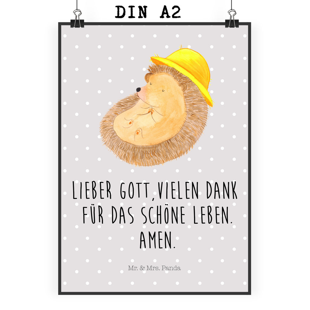 Poster Igel Beten Poster, Wandposter, Bild, Wanddeko, Küchenposter, Kinderposter, Wanddeko Bild, Raumdekoration, Wanddekoration, Handgemaltes Poster, Mr. & Mrs. Panda Poster, Designposter, Kunstdruck, Posterdruck, Tiermotive, Gute Laune, lustige Sprüche, Tiere, Igel, Igel mit Hut, Sonnenhut, Gott, Amen, beten, Leben, Dankbarkeit, Dankbar sein, dankbar, genießen