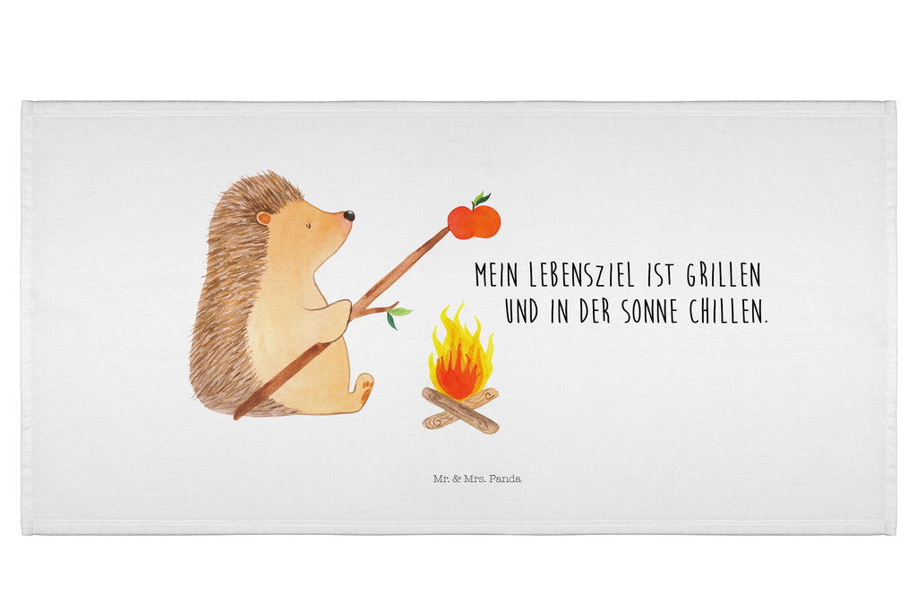 Handtuch Igel Grillen Gästetuch, Reisehandtuch, Sport Handtuch, Frottier, Kinder Handtuch, Tiermotive, Gute Laune, lustige Sprüche, Tiere, Igel, Grillen, Ziele, Motivation, arbeitslos, Sinn des Lebens, Spruch