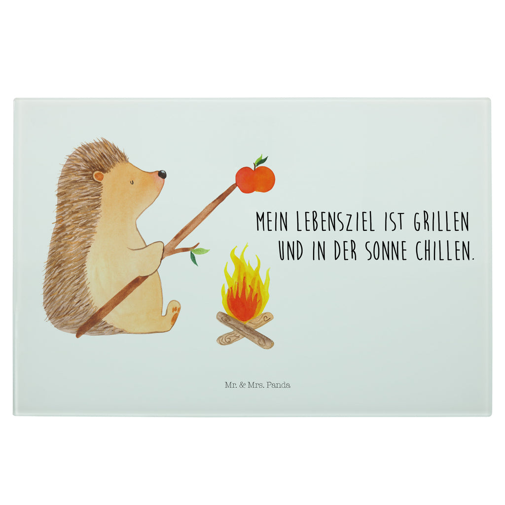 Glasschneidebrett Igel Grillen Glasschneidebrett, Schneidebrett, Tiermotive, Gute Laune, lustige Sprüche, Tiere, Igel, Grillen, Ziele, Motivation, arbeitslos, Sinn des Lebens, Spruch