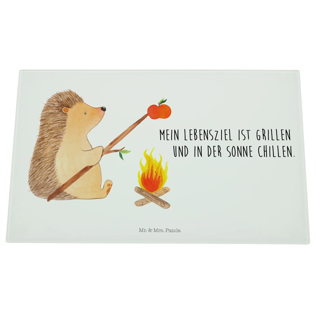 Glasschneidebrett Igel Grillen Glasschneidebrett, Schneidebrett, Tiermotive, Gute Laune, lustige Sprüche, Tiere, Igel, Grillen, Ziele, Motivation, arbeitslos, Sinn des Lebens, Spruch