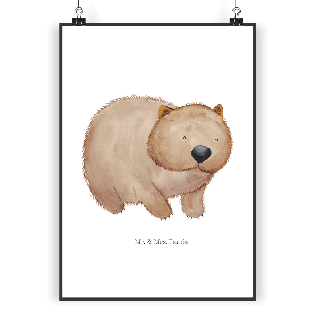 Poster Wombat Poster, Wandposter, Bild, Wanddeko, Küchenposter, Kinderposter, Wanddeko Bild, Raumdekoration, Wanddekoration, Handgemaltes Poster, Mr. & Mrs. Panda Poster, Designposter, Kunstdruck, Posterdruck, Tiermotive, Gute Laune, lustige Sprüche, Tiere, Wombat, Das Leben ist schön, Motivation, Spruch, Australien