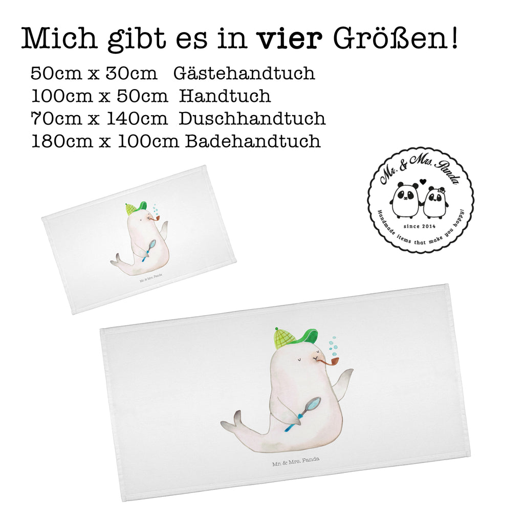 Handtuch Robbe Sherlock Handtuch, Badehandtuch, Badezimmer, Handtücher, groß, Kinder, Baby, Tiermotive, Gute Laune, lustige Sprüche, Tiere