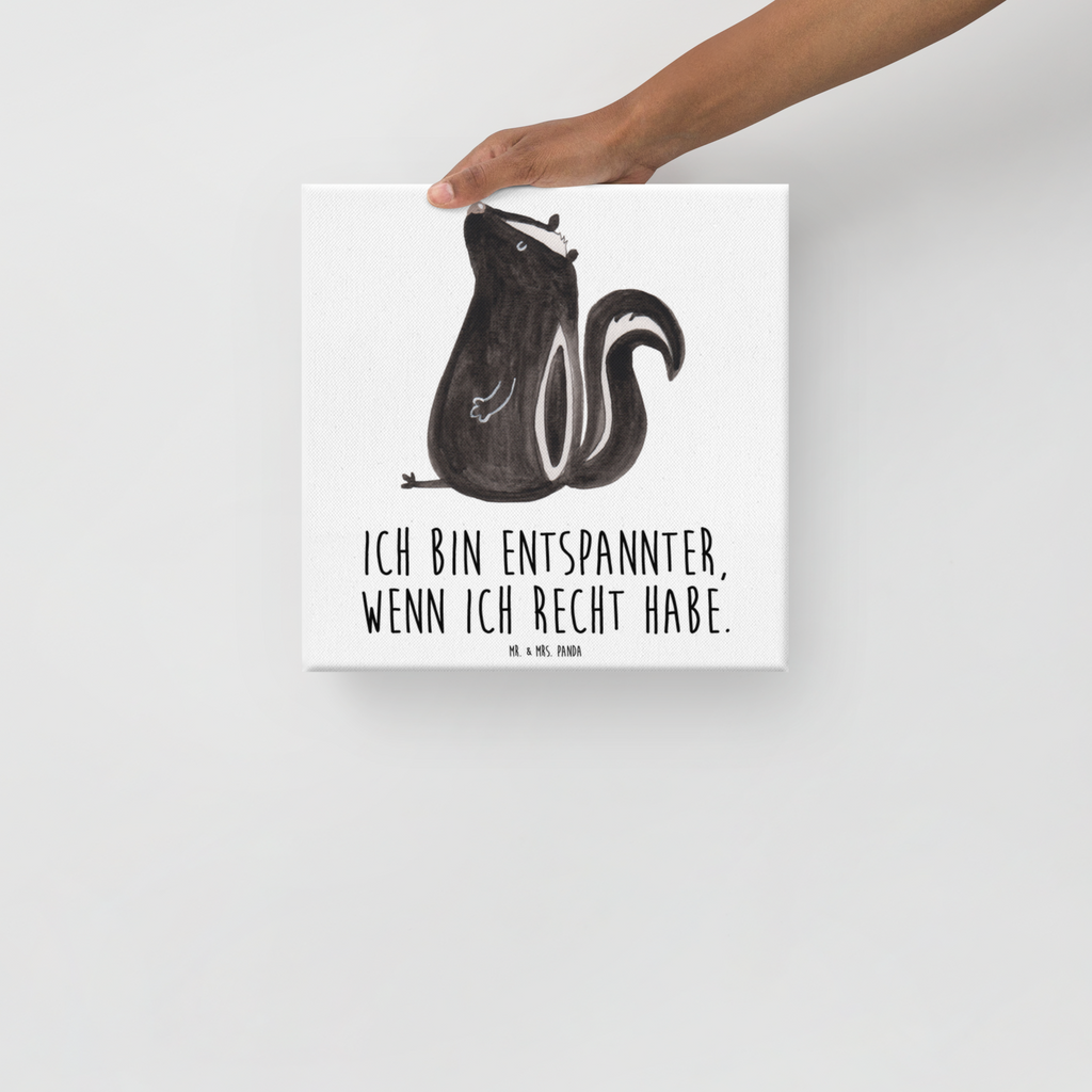 Leinwand Bild Stinktier Sitzen Leinwand, Bild, Kunstdruck, Wanddeko, Dekoration, Stinktier, Skunk, Wildtier, Raubtier, Stinker, Stinki, Spruch, Büro, Recht, Besserwisser