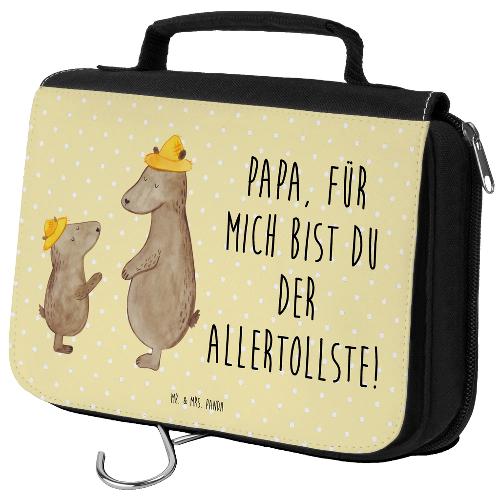 Kulturbeutel Bären mit Hut Kulturbeutel, Zum Aufhängen, Waschtasche, Kosmetiktasche, Damen, Herren, Aufbewahrungstasche, Schminktasche, Kosmetikbeutel, Organizer, Kulturtasche, Schminkutensil, Familie, Vatertag, Muttertag, Bruder, Schwester, Mama, Papa, Oma, Opa, Bär, Bären, Vater, Papi, Paps, Dad, Daddy, Lieblingsmensch, Sohn, Söhne, Kind, Kinder, Vater-Sohn, Family, Vorbild