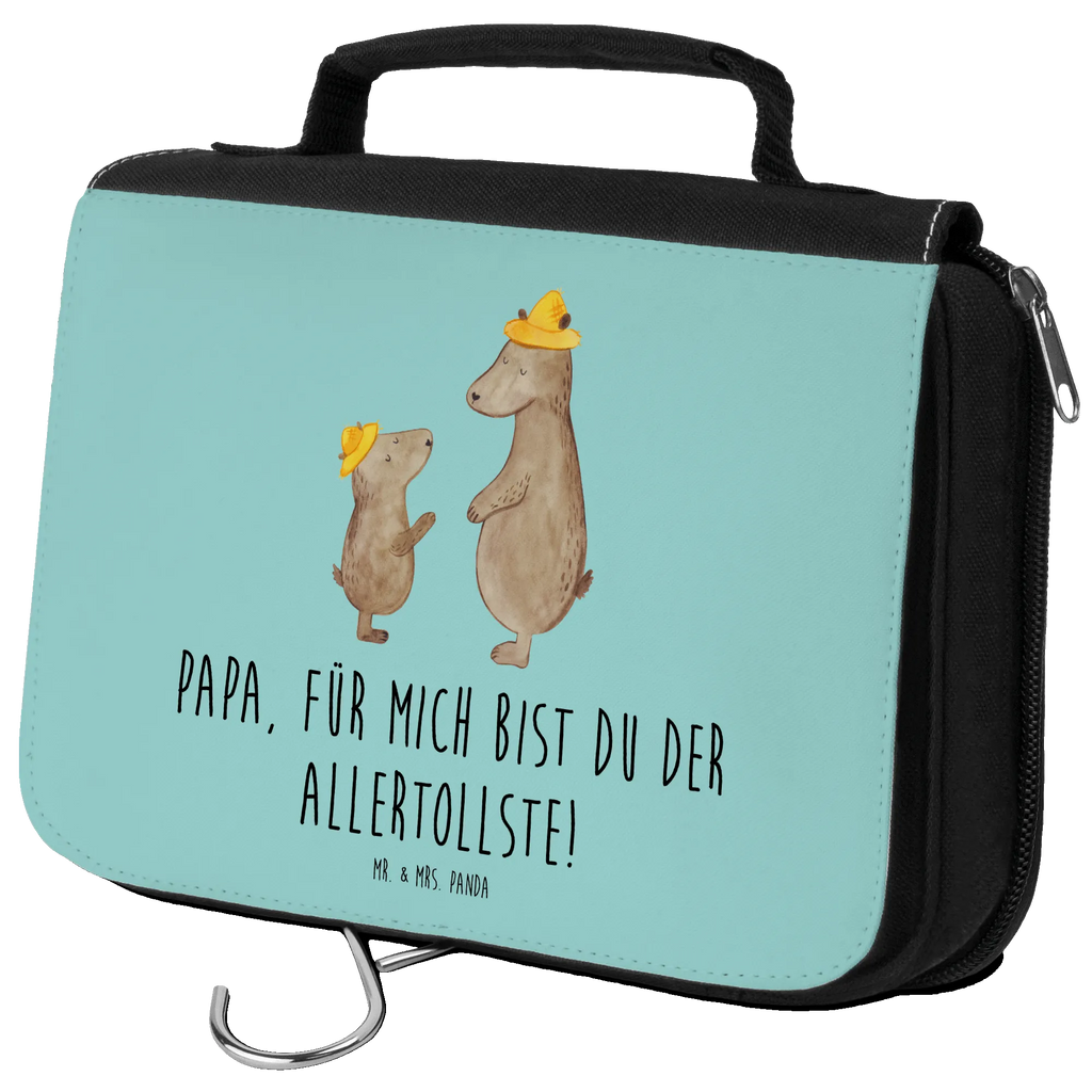 Kulturbeutel Bären mit Hut Kulturbeutel, Zum Aufhängen, Waschtasche, Kosmetiktasche, Damen, Herren, Aufbewahrungstasche, Schminktasche, Kosmetikbeutel, Organizer, Kulturtasche, Schminkutensil, Familie, Vatertag, Muttertag, Bruder, Schwester, Mama, Papa, Oma, Opa, Bär, Bären, Vater, Papi, Paps, Dad, Daddy, Lieblingsmensch, Sohn, Söhne, Kind, Kinder, Vater-Sohn, Family, Vorbild