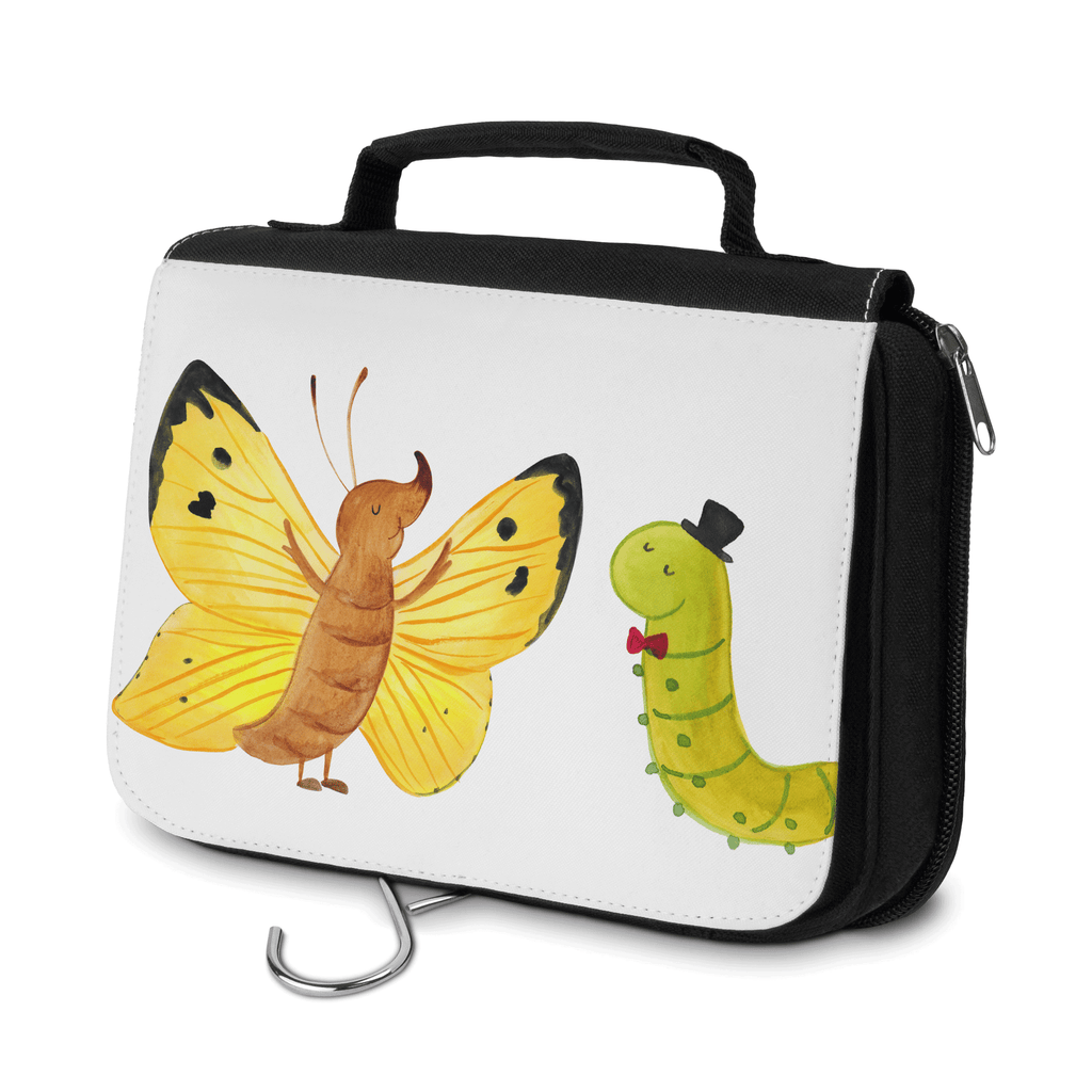 Kulturbeutel Raupe Schmetterling Kulturbeutel, Zum Aufhängen, Waschtasche, Kosmetiktasche, Damen, Herren, Aufbewahrungstasche, Schminktasche, Kosmetikbeutel, Organizer, Kulturtasche, Schminkutensil, Tiermotive, Gute Laune, lustige Sprüche, Tiere, Raupe, Schmetterling, Zitronenfalter, Entwicklung, Erwachsen werden, Kokon, Hut, Hütchen, Schönheit, Aufwachsen