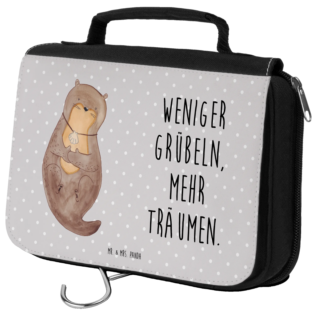 Kulturbeutel Otter Muschel Kulturbeutel, Zum Aufhängen, Waschtasche, Kosmetiktasche, Damen, Herren, Aufbewahrungstasche, Schminktasche, Kosmetikbeutel, Organizer, Kulturtasche, Schminkutensil, Otter, Fischotter, Seeotter, Otterliebe, grübeln, träumen, Motivation, Tagträumen, Büro