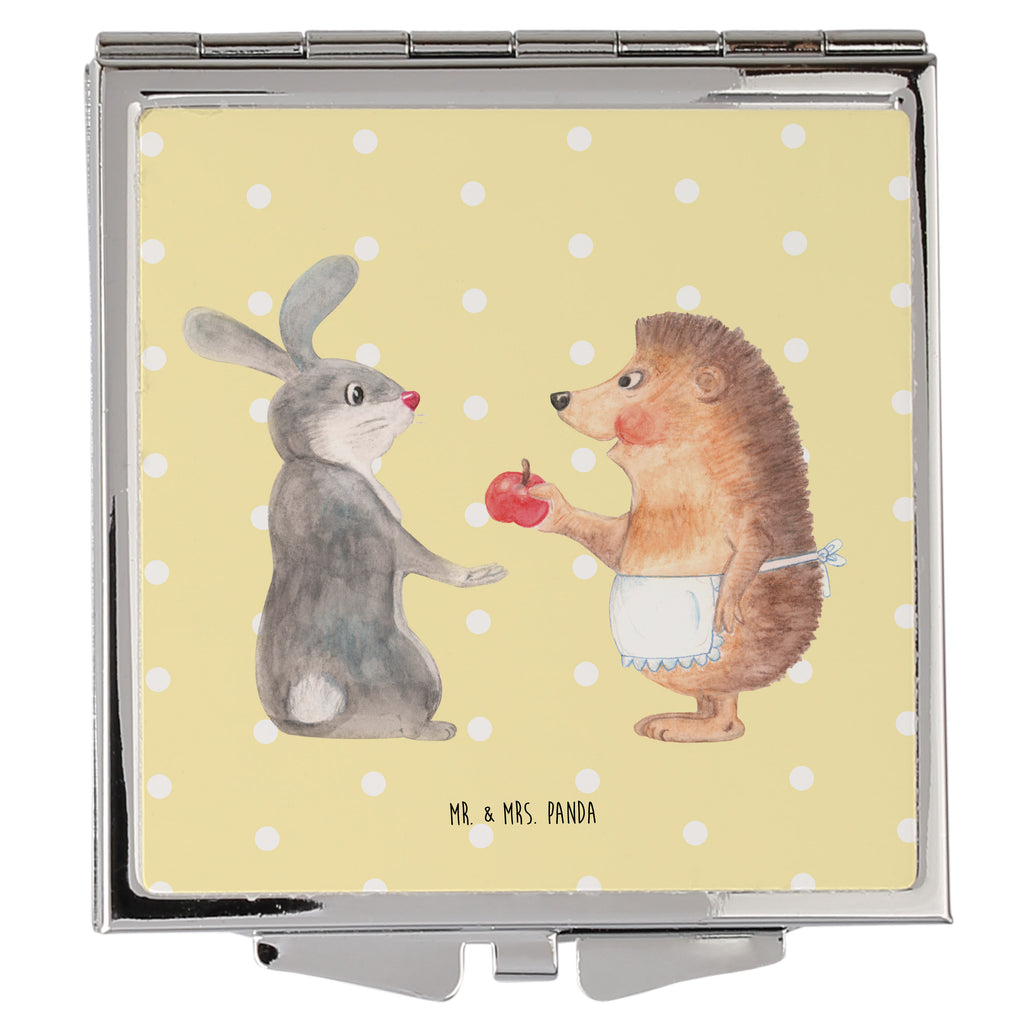 Handtaschenspiegel quadratisch Hase Igel Spiegel, Handtasche, Quadrat, silber, schminken, Schminkspiegel, Tiermotive, Gute Laune, lustige Sprüche, Tiere, Igel und Hase, Igel, Hase, Liebe Spruch, Liebeskummer Geschenk, Herzschmerz, Trösten, Trennungsschmerz, Spruch romantisch