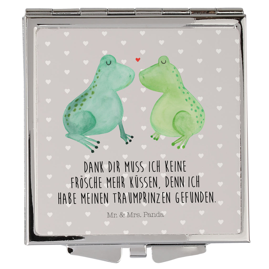 Handtaschenspiegel quadratisch Frosch Liebe Spiegel, Handtasche, Quadrat, silber, schminken, Schminkspiegel, Liebe, Partner, Freund, Freundin, Ehemann, Ehefrau, Heiraten, Verlobung, Heiratsantrag, Liebesgeschenk, Jahrestag, Hocheitstag, Verliebt, Verlobt, Verheiratet, Geschenk Freundin, Geschenk Freund, Liebesbeweis, Hochzeitstag, Geschenk Hochzeit, Frosch, Frösche, Froschkönig, Fröschchen