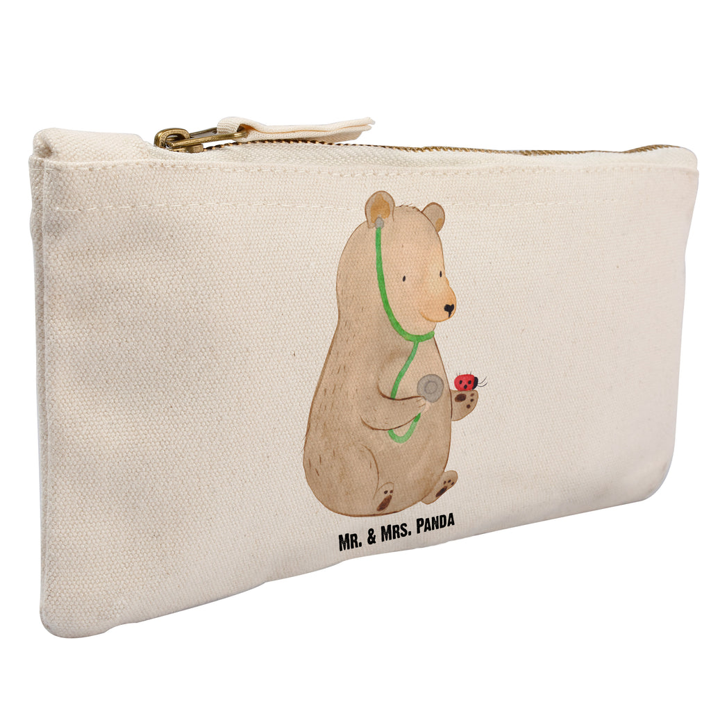 Schminktasche Bär Arzt Schminktasche, Kosmetiktasche, Kosmetikbeutel, Stiftemäppchen, Etui, Federmappe, Makeup, XXL, Schminketui, Kosmetiketui, Schlamperetui, Bär, Teddy, Teddybär, Arzt, Ärztin, Doktor, Professor, Doktorin, Professorin