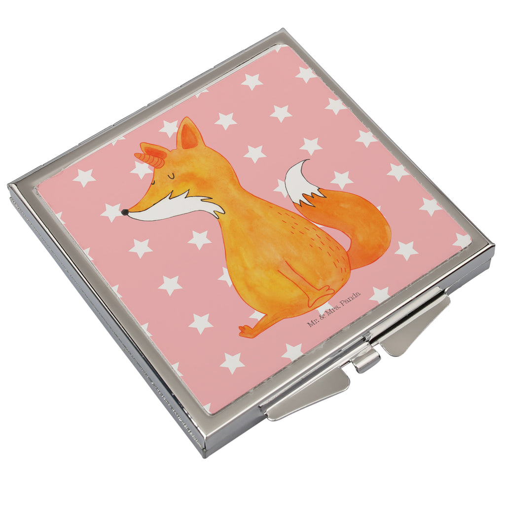 Handtaschenspiegel quadratisch Einhorn Fuchs Spiegel, Handtasche, Quadrat, silber, schminken, Schminkspiegel, Einhorn, Einhörner, Einhorn Deko, Pegasus, Unicorn, Fuchs, Unicorns, Fuchshörnchen, Fuchshorn, Foxycorn, Füchse