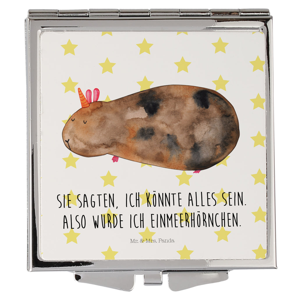 Handtaschenspiegel quadratisch Einhorn Meerschweinchen Spiegel, Handtasche, Quadrat, silber, schminken, Schminkspiegel, Einhorn, Einhörner, Einhorn Deko, Pegasus, Unicorn, Meerhörnchen, Meericorn, Meerschwein, Meerschweinchen